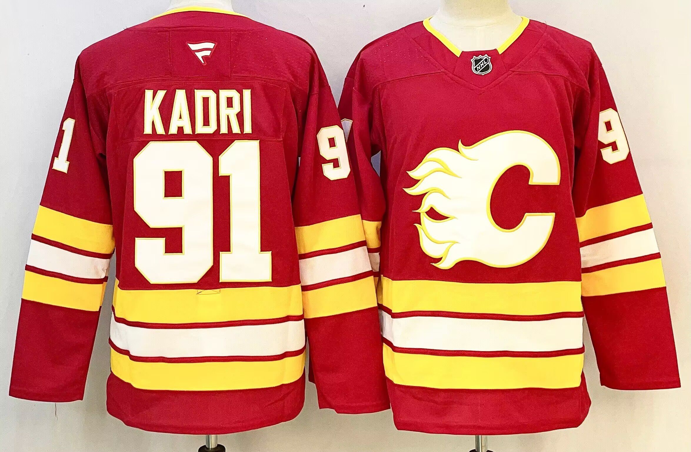 Men Calgary Flames #91 Kadri Red 2026 Adidias NHL Jersey style 001